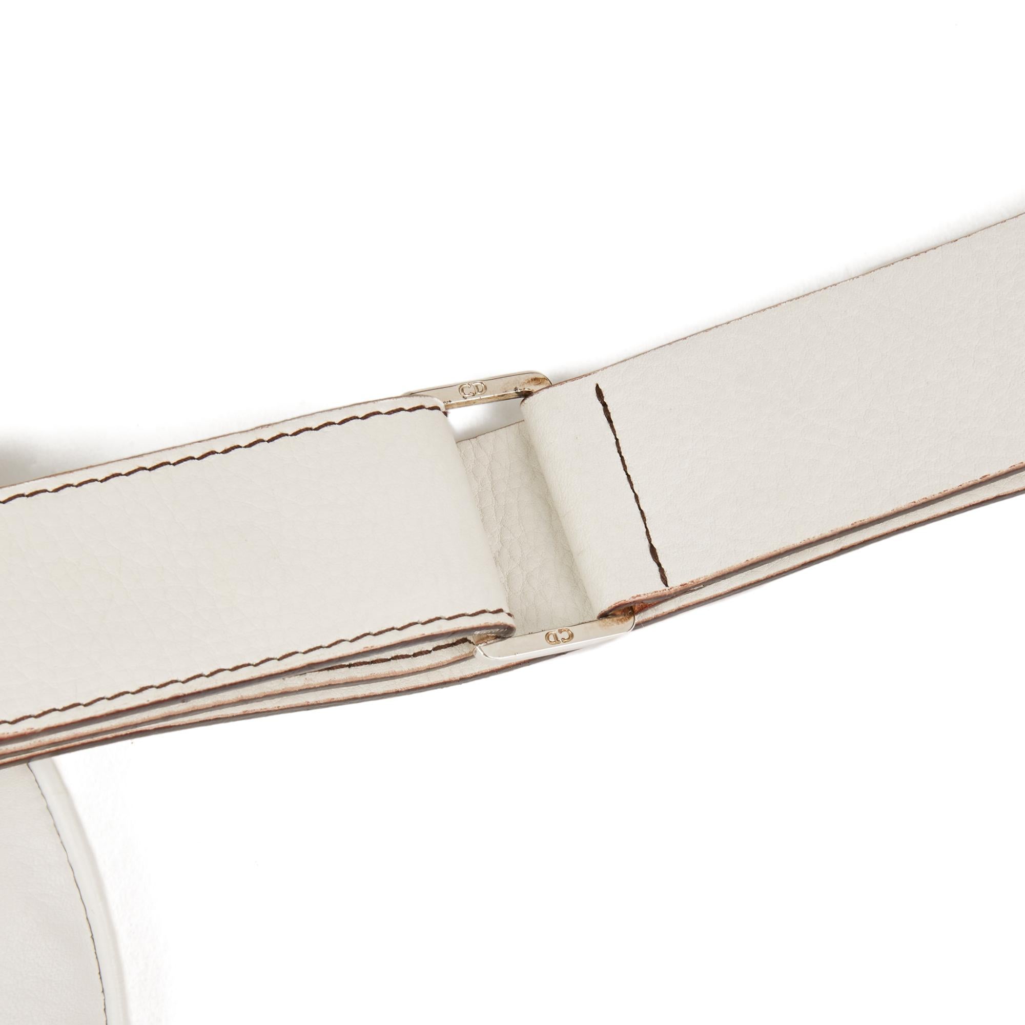 Women's 2002 Christian Dior White Calfskin Leather Saddle Belt Bag