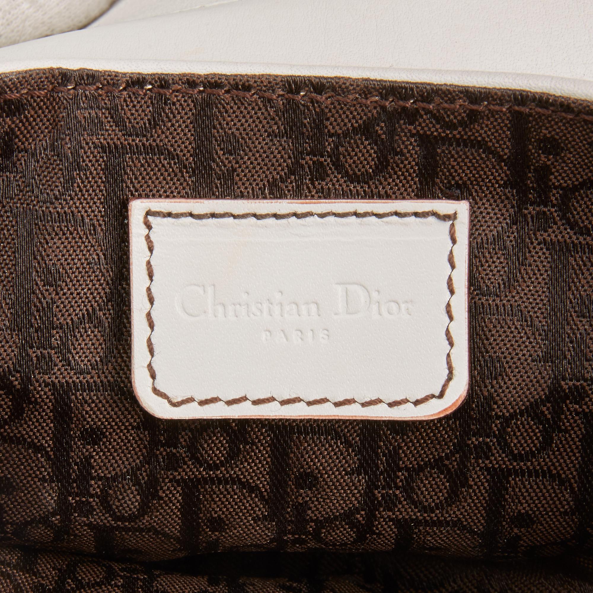 2002 Christian Dior White Calfskin Leather Saddle Belt Bag 1
