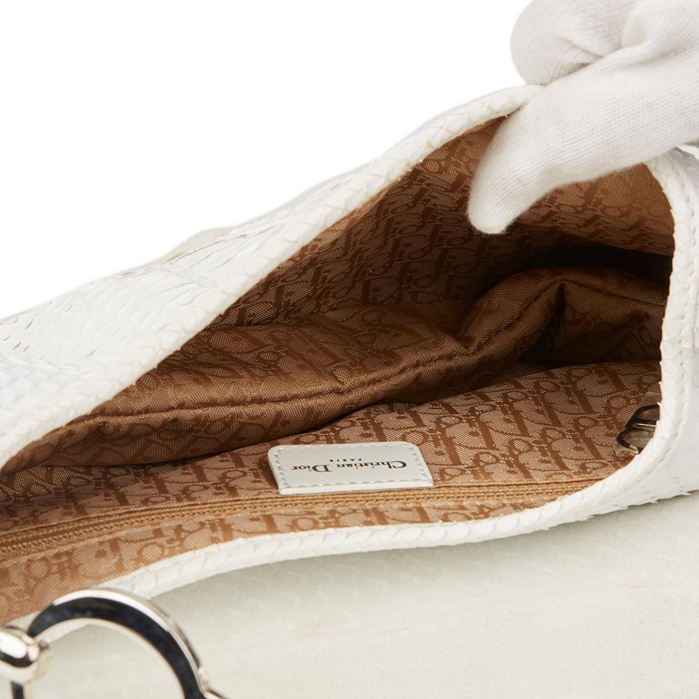 2002 Christian Dior White Python Leather Saddle Bag 2