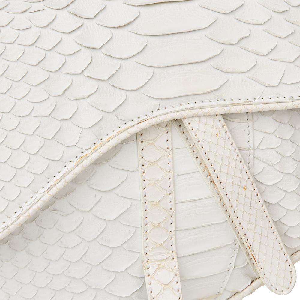 2002 Christian Dior White Python Leather Saddle Bag 3