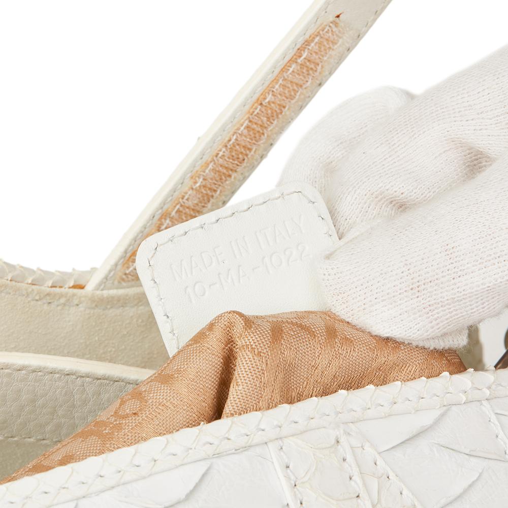 2002 Christian Dior White Python Leather Saddle Bag 1