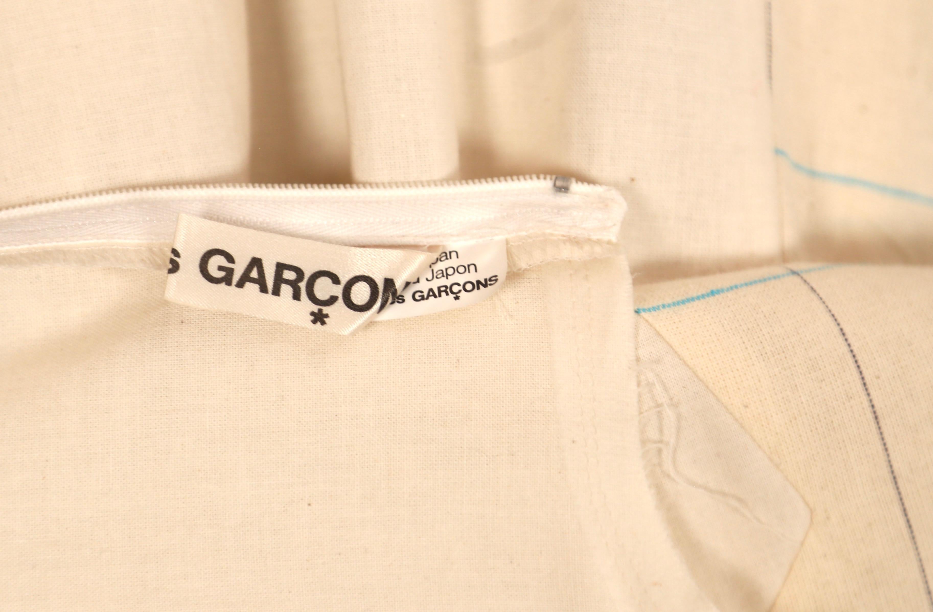 2002 COMME DES GARCONS cream asymmetrical paneled runway dress 3