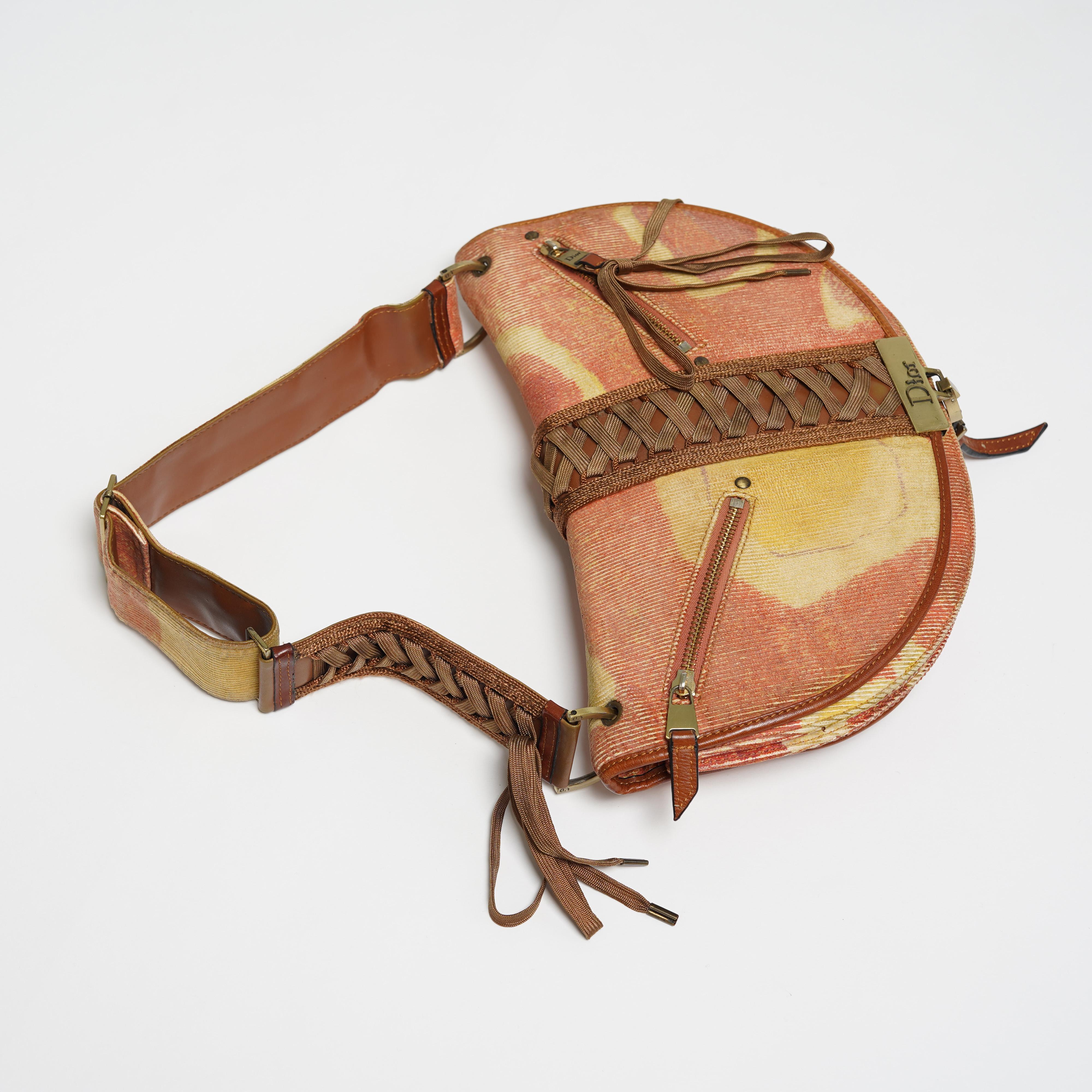 2002 Dior by John Galliano Admit It Jacquard Corset Flap Hobo-Bag For Sale 4