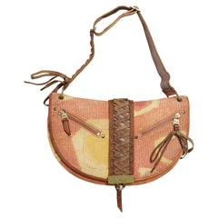 2002 Dior by John Galliano Admit It Jacquard Corset Flap Hobo-Bag