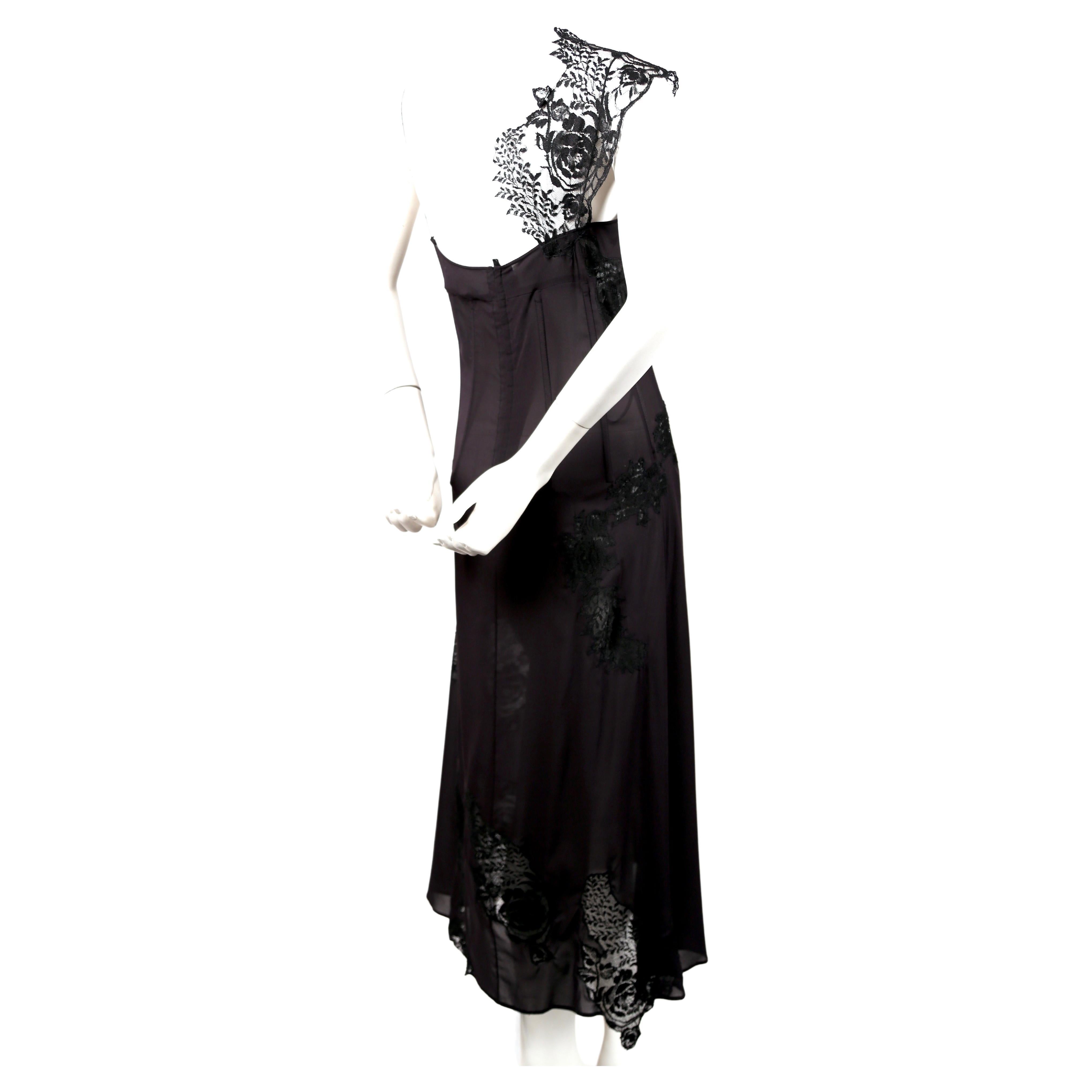 2002 DOLCE & GABBANA black lace corseted runway dress In Excellent Condition In San Fransisco, CA