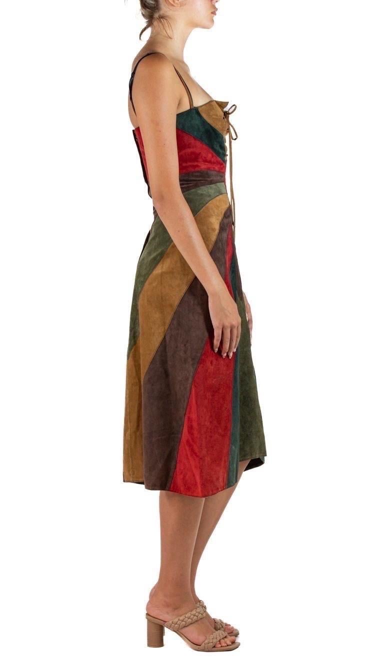 Women's or Men's 2002 Dolce & Gabbana Brown Red Orange Suede Butterfly  Dress