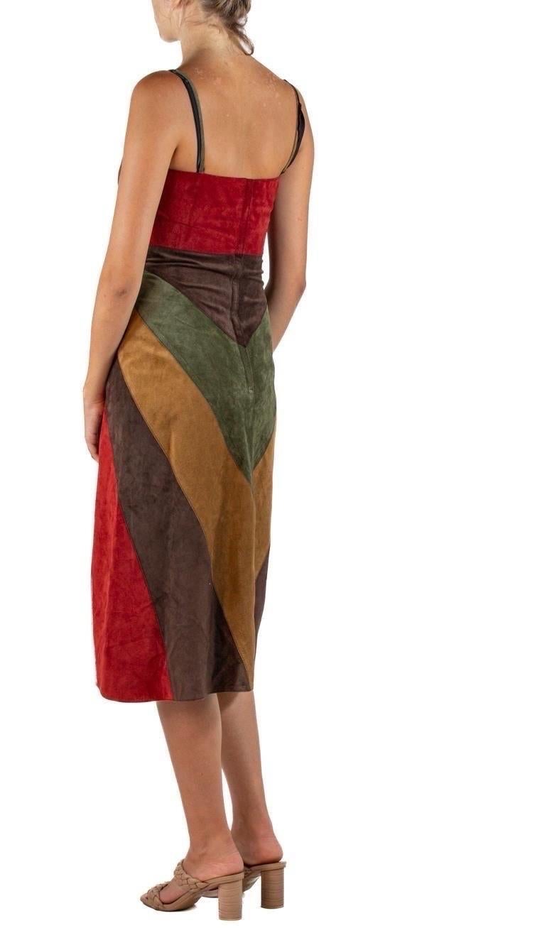 2002 Dolce & Gabbana Brown Red Orange Suede Butterfly  Dress 1
