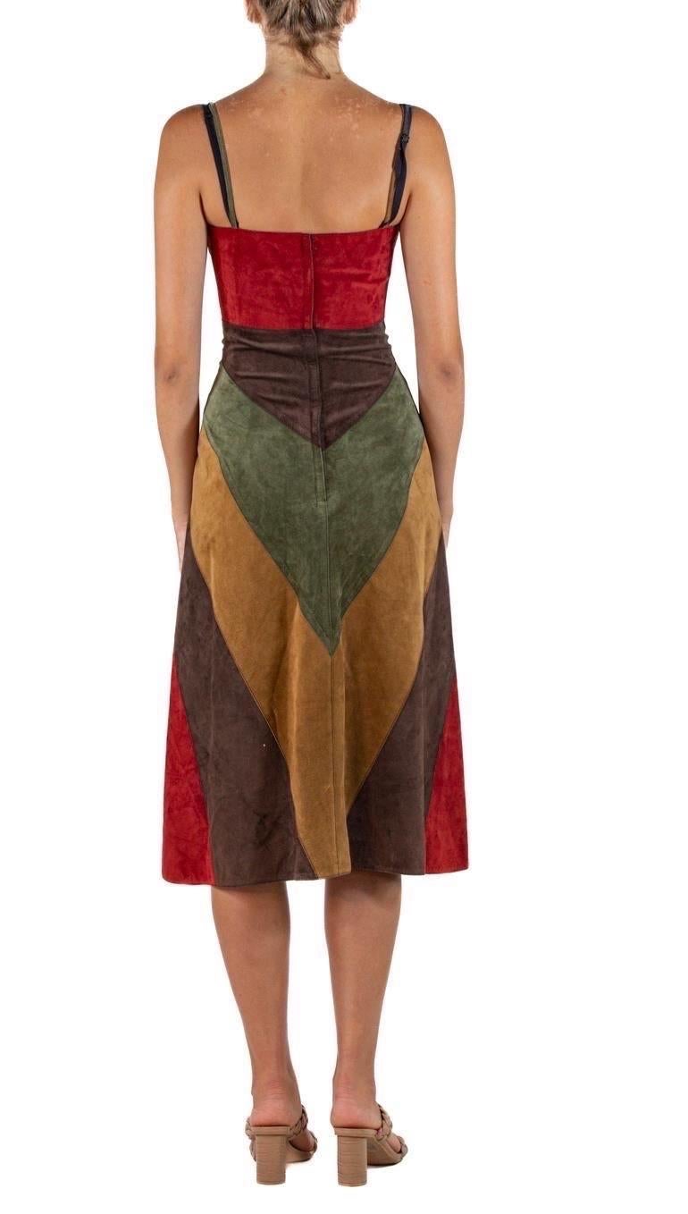 2002 Dolce & Gabbana Brown Red Orange Suede Butterfly  Dress 2