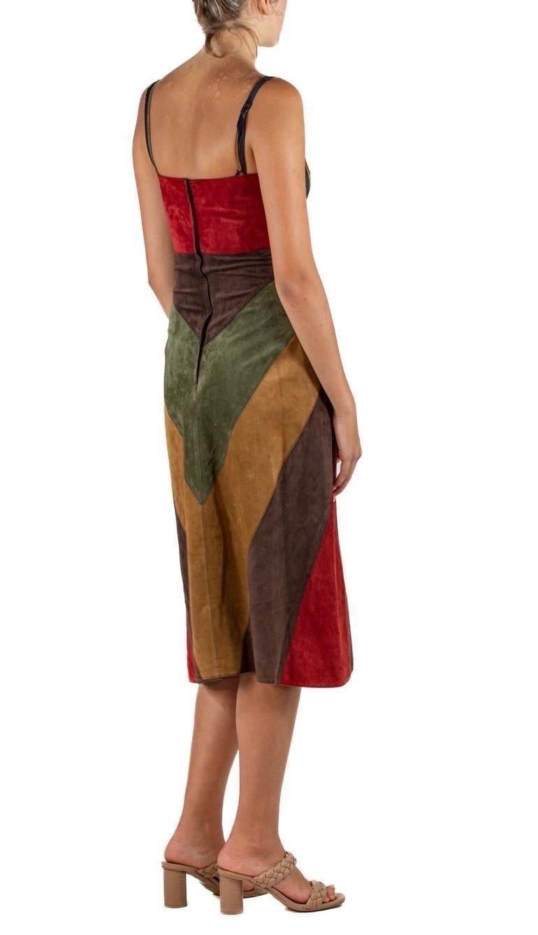 2002 Dolce & Gabbana Brown Red Orange Suede Butterfly  Dress 3