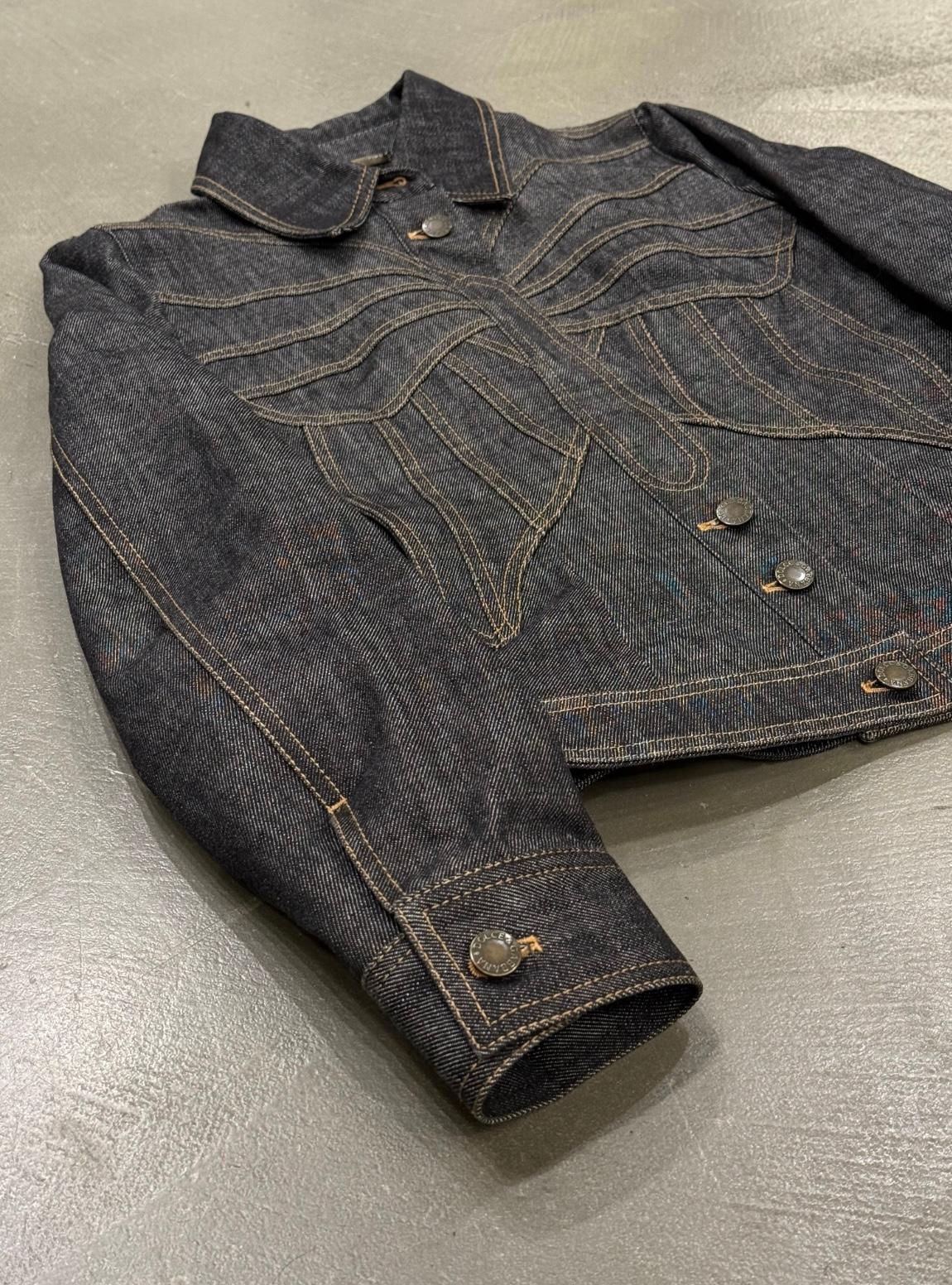 da uomo o donna 2002 Dolce & Gabbana: giacca in denim con farfalla in vendita