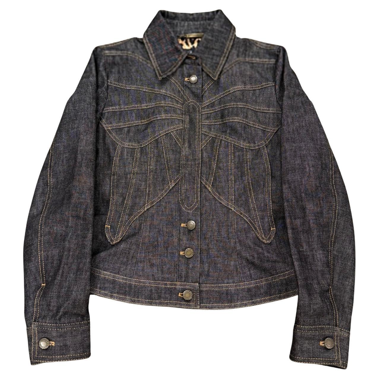 2002 Dolce & Gabbana butterfly denim jacket