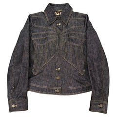 2002 Dolce & Gabbana butterfly denim jacket