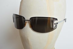 2002 Dolce & Gabbana Swarvoski D&G detailed Y2K Rimless Shades - Sunglasses
