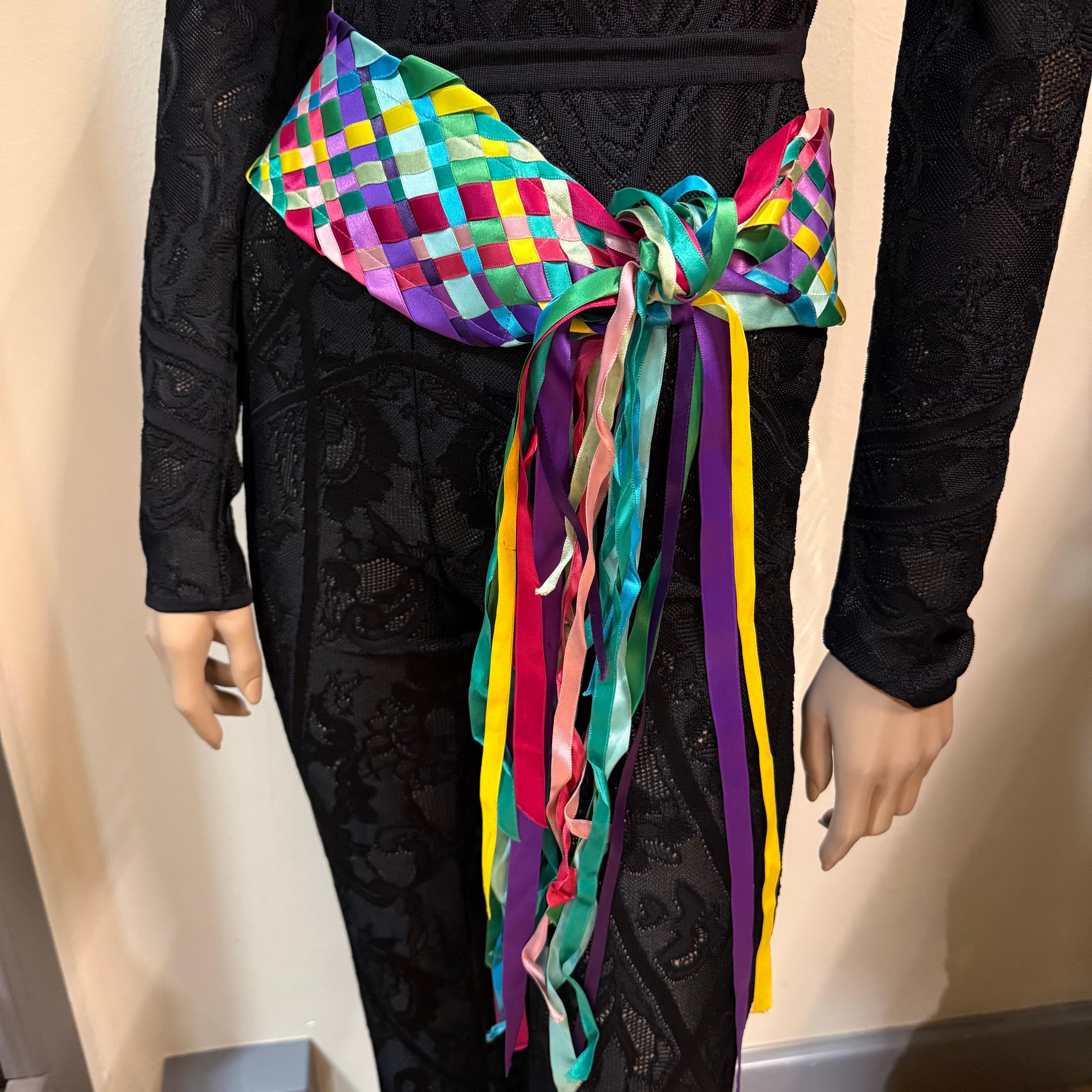 2002 Dolce&Gabbana Cinturón de seda multicolor Único IT 40 en venta