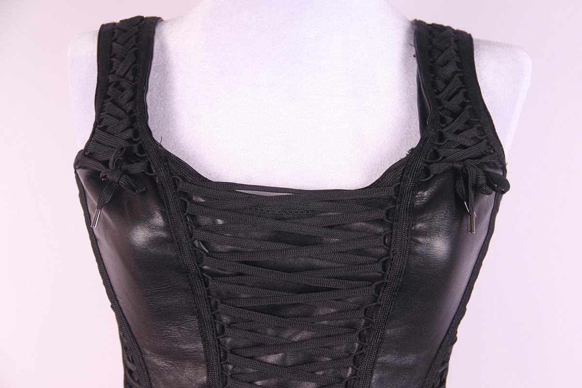 De las mujeres 2002 F/W Christian Dior Galliano top corsé de cuero sobre cordones en venta