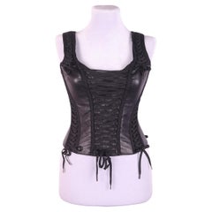 2002 F/W Christian Dior Galliano top leather corset on cords