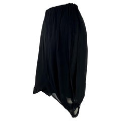 2002 Gucci by Tom Ford Black Silk Chiffon Sheer Skirt