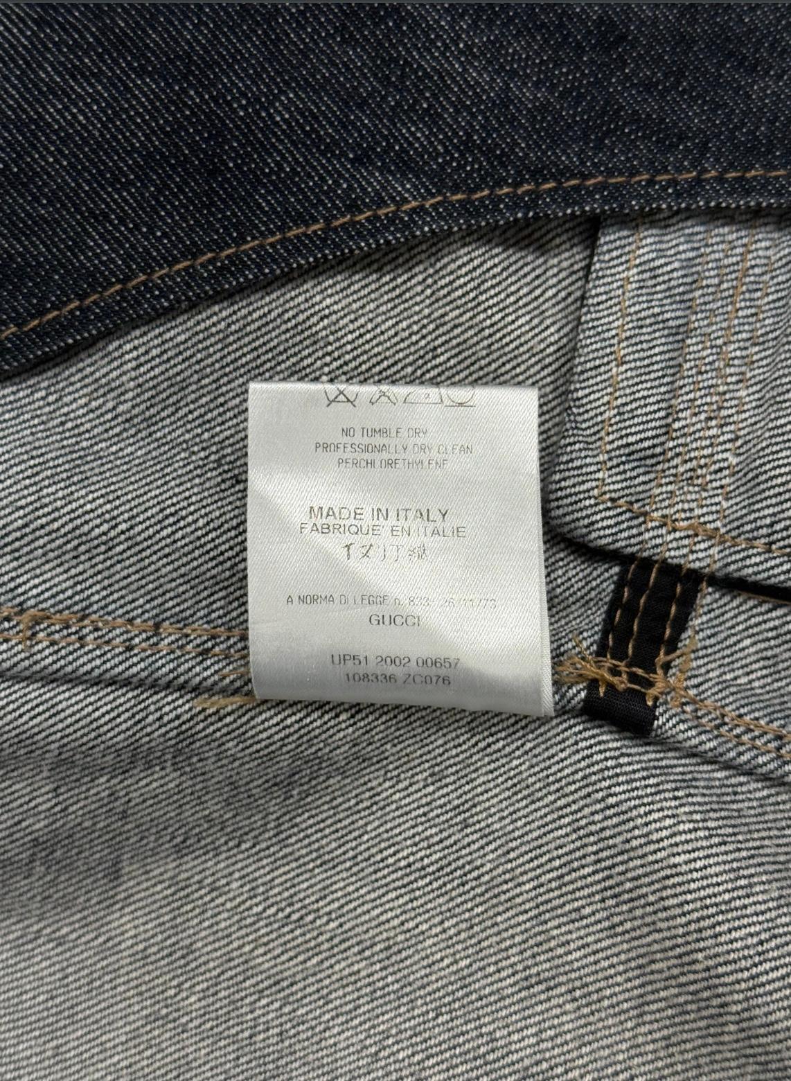 2002 Gucci by Tom Ford veste en denim pour officier militaire en vente 4