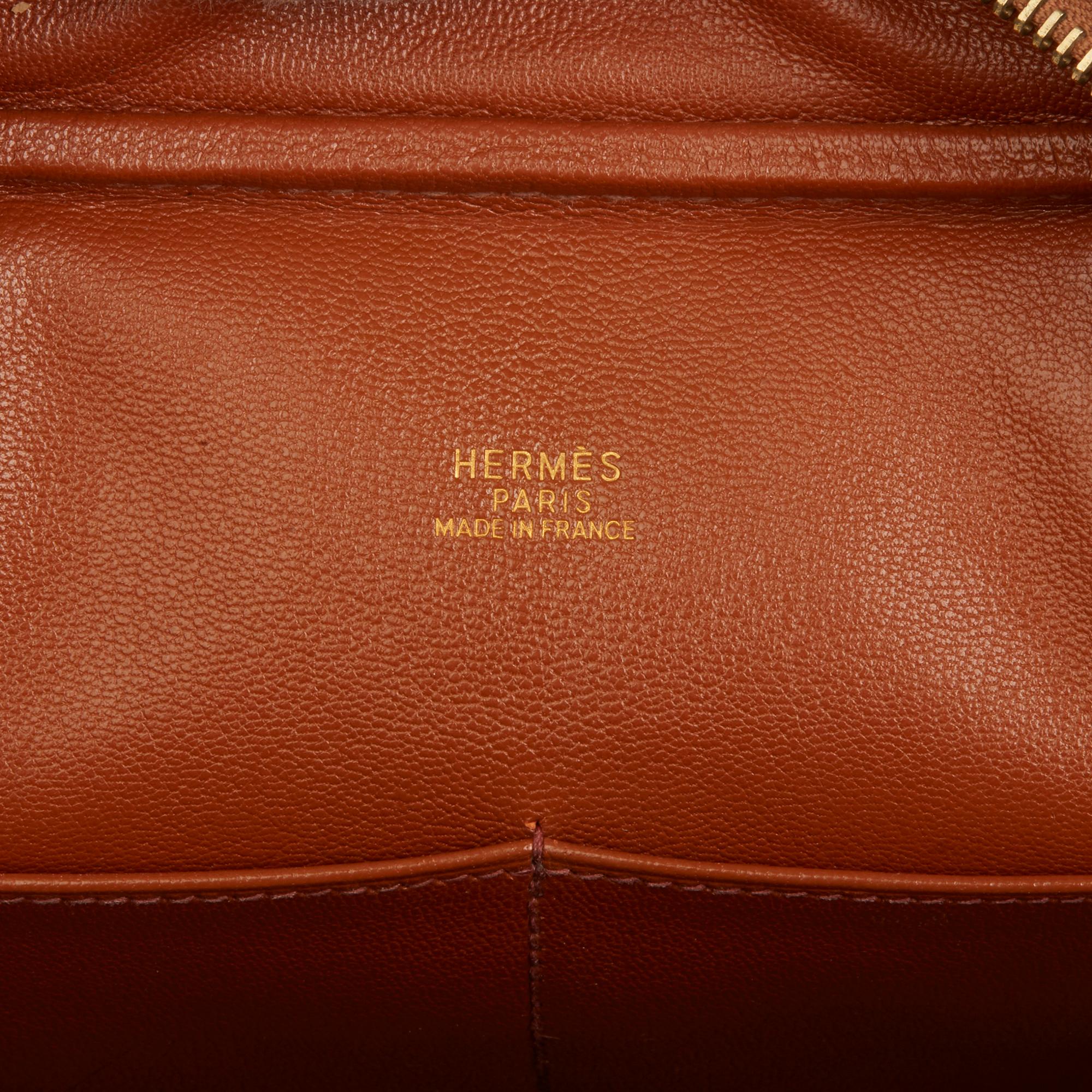 2002 Hermes Gold Ostrich Leather Plume 28 4