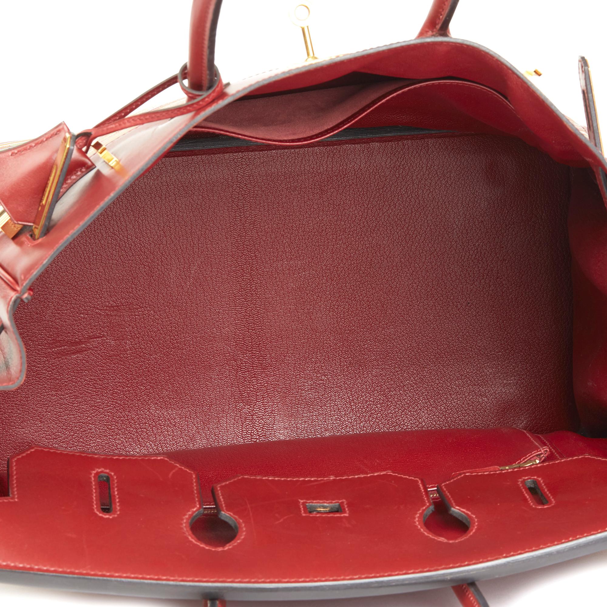 2002 Hermès Rouge H Box Calf Leather Vibrato Birkin 35cm 4