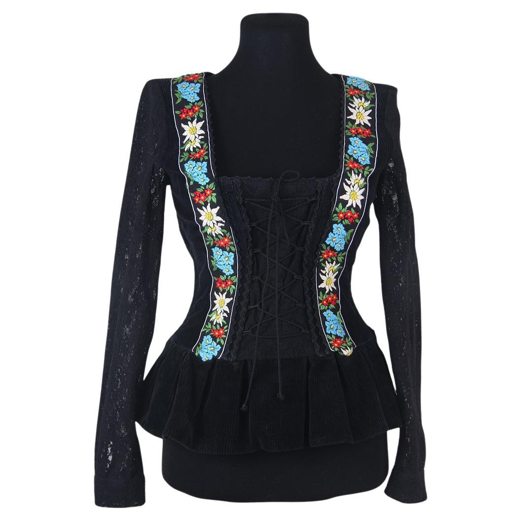 2002 Icónico corsé floral vintage Dolce & Gabbana (D&G) 2002 Dirndl