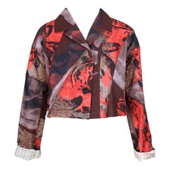 2002 ISSEY MIYAKE printed cropped RUNWAY jacket