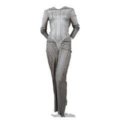 2002 JOHN GALLIANO slinky striped dress with hood