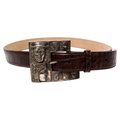2002 Kieseltsein-Cord American Alligator Leather Belt With Egyptian Motif Buckle