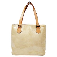 2002 Louis Vuitton Beige, Gold Vernis Patent Leather Houston Hand-Bag