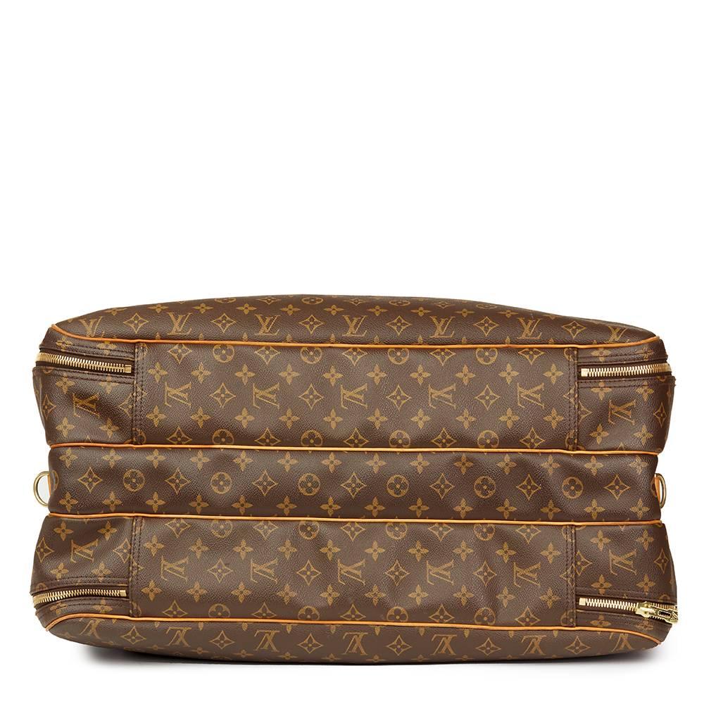 Women's 2002 Louis Vuitton Brown Monogram Coated Canvas 3 Compartment Alize 55