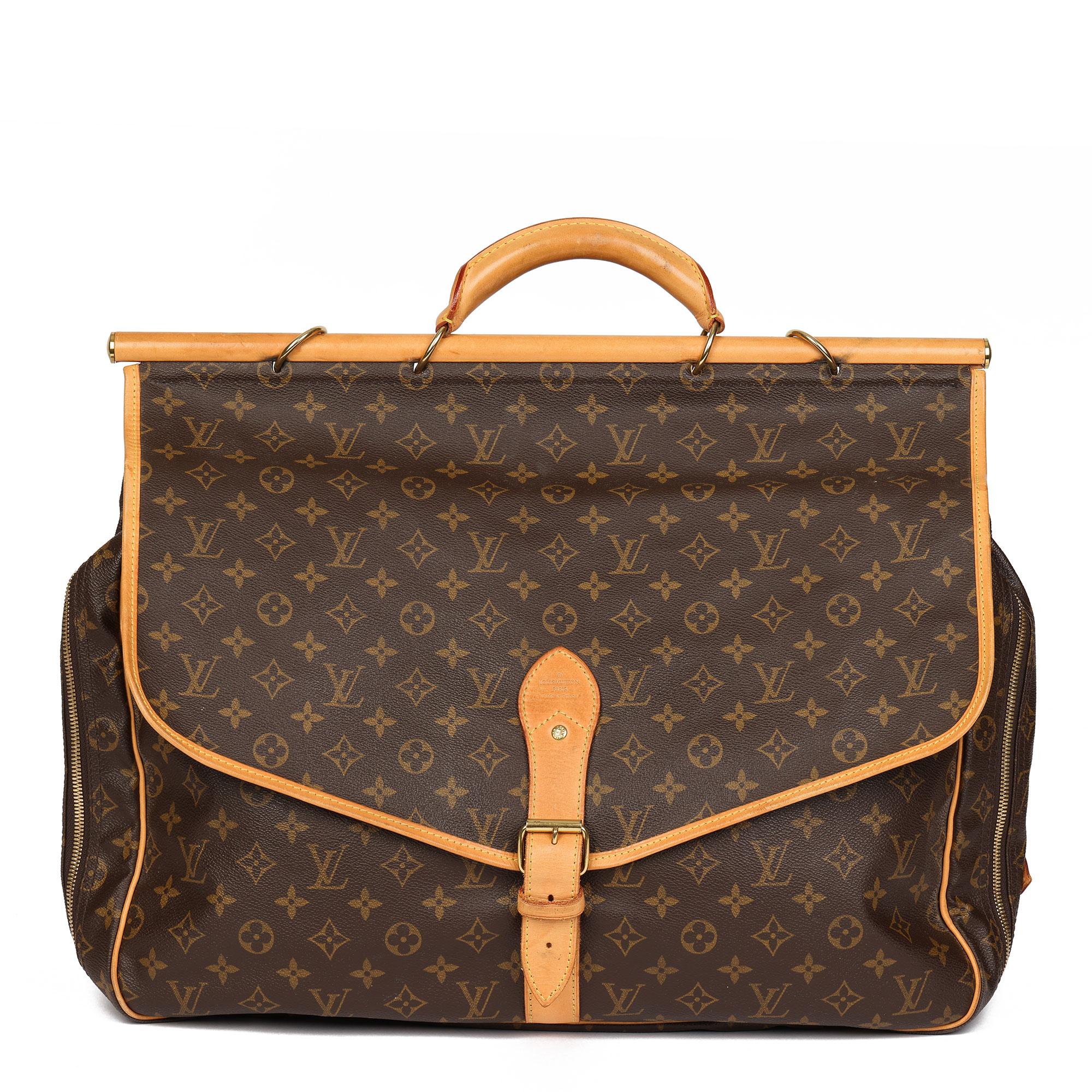 Women's or Men's 2002 Louis Vuitton Brown Monogram Coated Canvas & Vachetta Leather Hunting 
