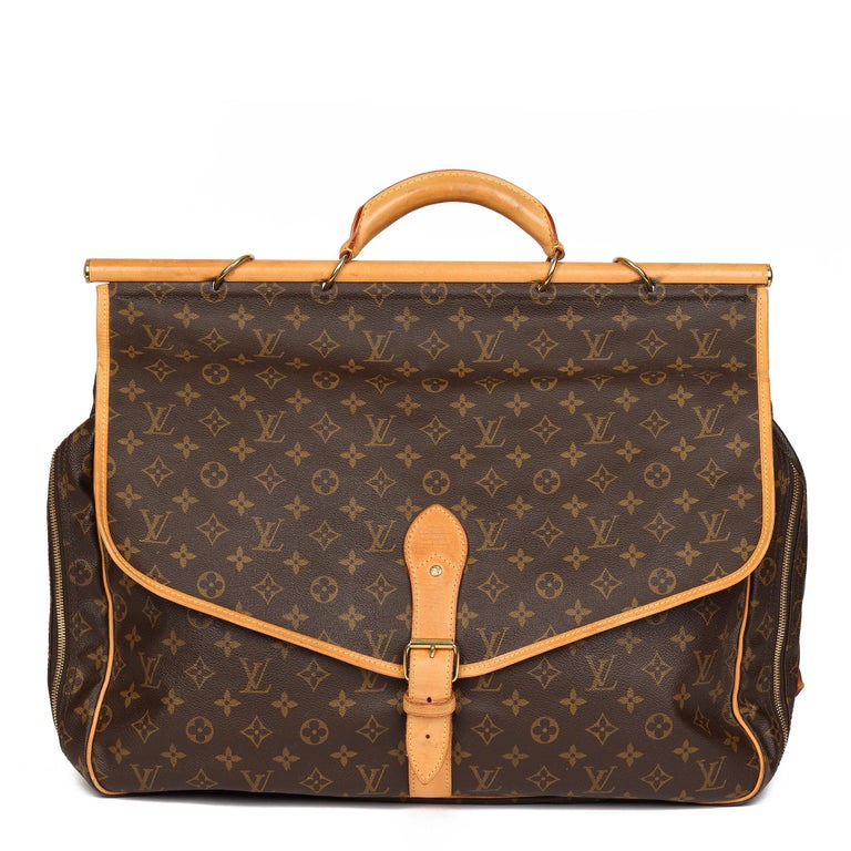 Women's or Men's 2002 Louis Vuitton Brown Monogram Coated Canvas & Vachetta Leather Hunting 