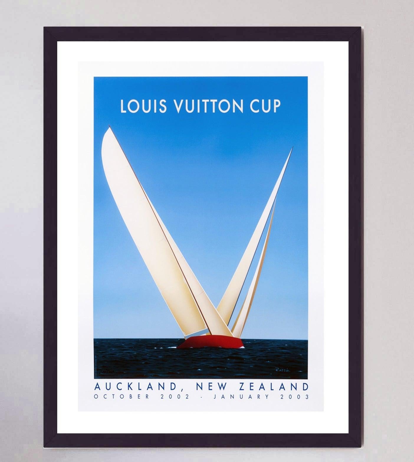 2002 Louis Vuitton Cup 2002 Auckland – Razzia Original-Vintage-Poster (Leinen) im Angebot