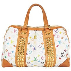 2002 Louis Vuitton White Multi Colour Monogram Coated Canvas Courtney GM
