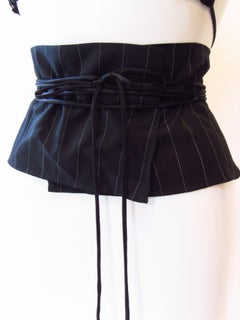 2002 Maison Martin Margiela Pinstriped Wide Waist Belt