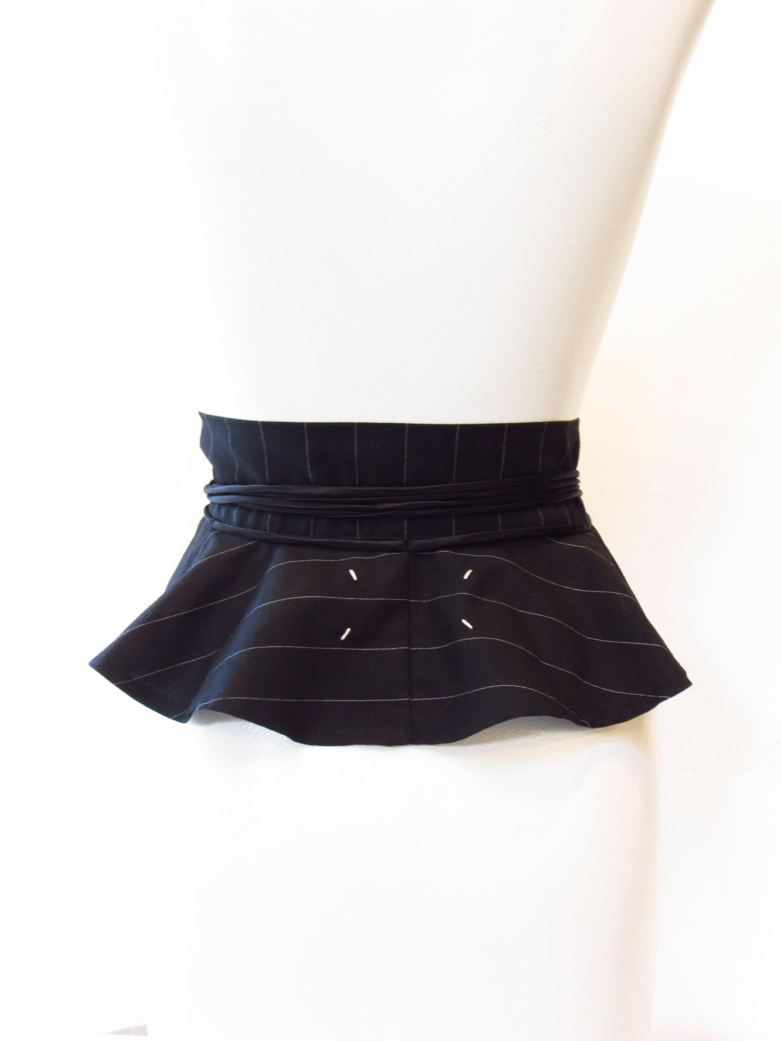 2002 Maison Martin Margiela Pinstriped Wide Waist Belt In New Condition In Laguna Beach, CA