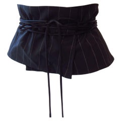 2002 Maison Martin Margiela Pinstriped Wide Waist Belt