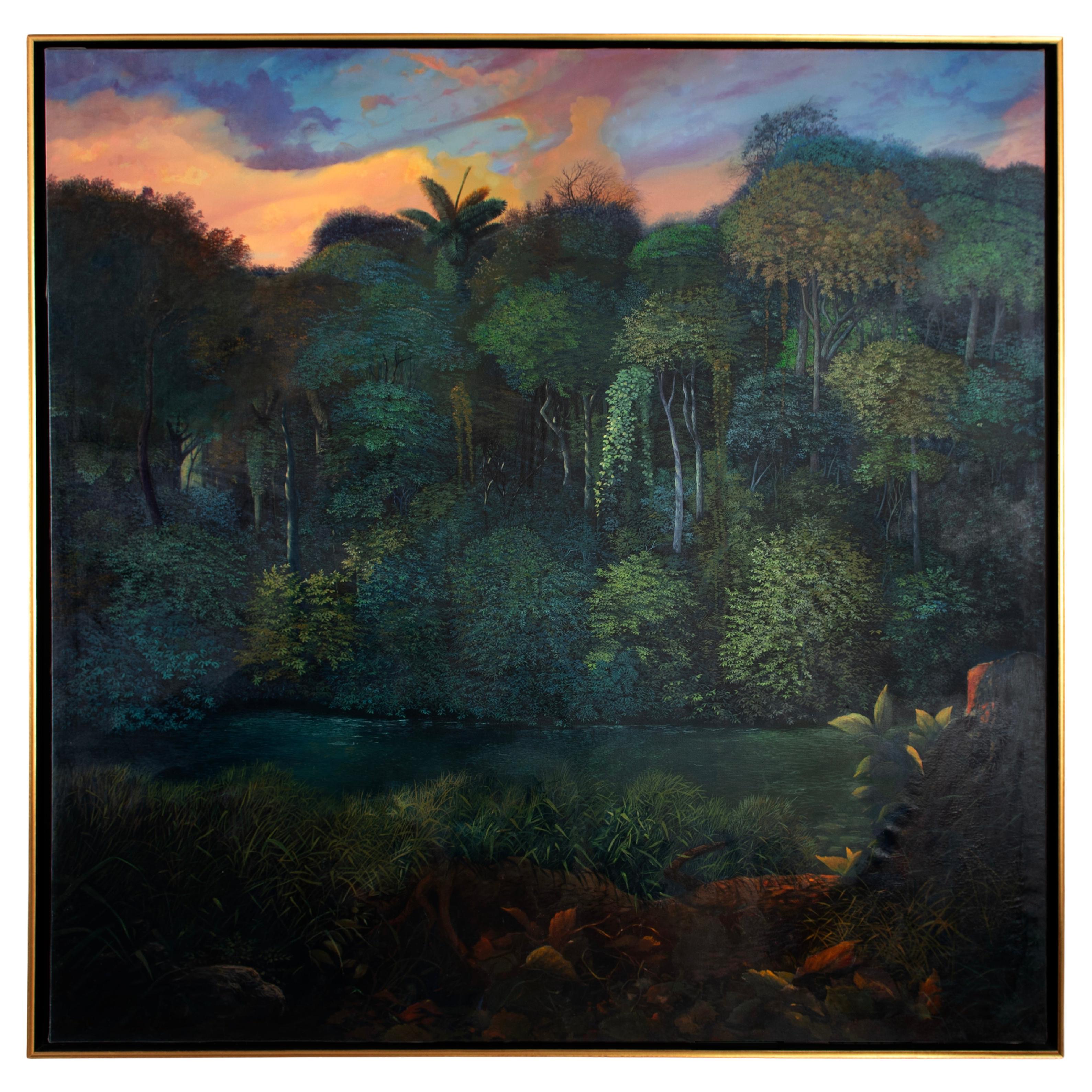 2002 Miguel Mansanet Monumental Landscape Painting, Signed en vente