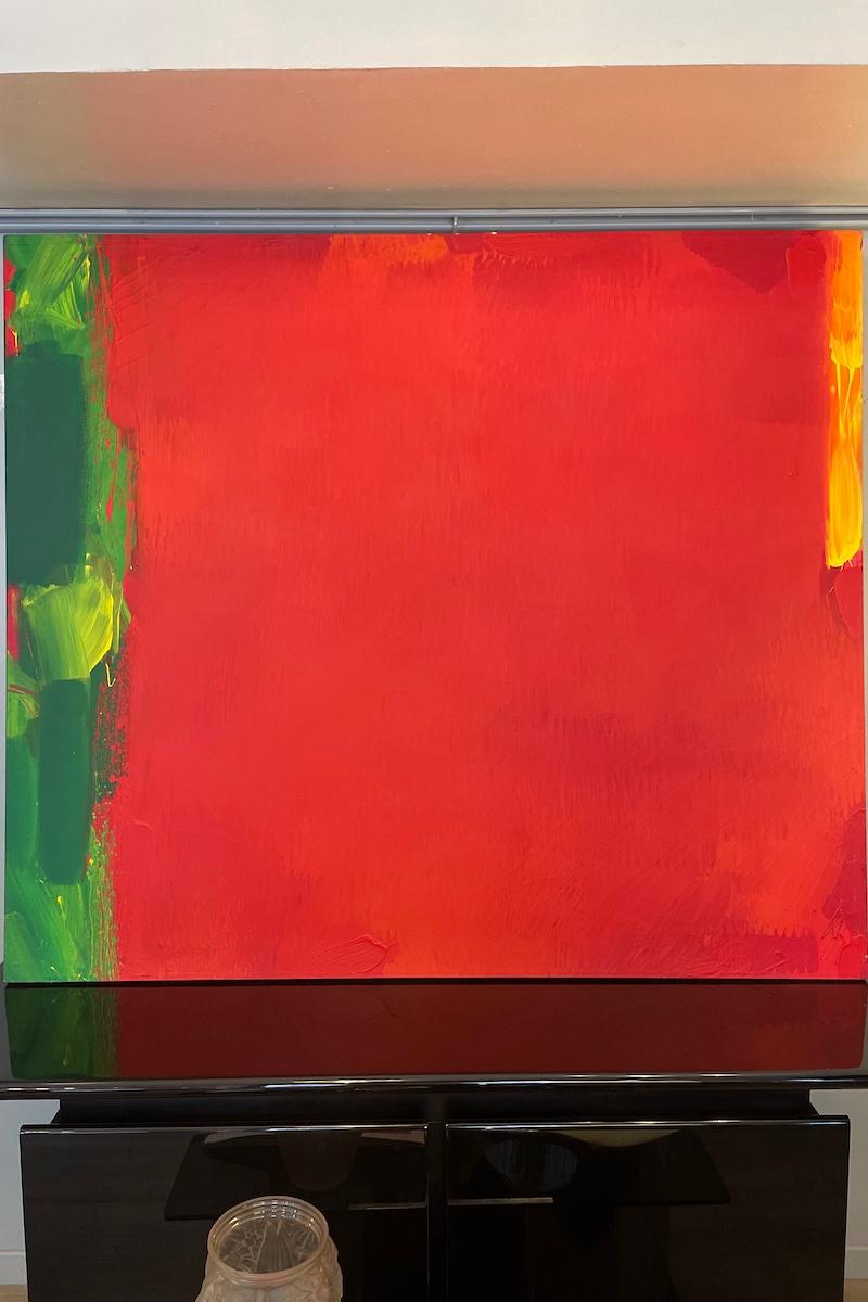 Painting signed by Sergio Piccoli, dated 2002. The artist was born in Verona in 1946, where he still lives and works. He began painting in 1972, immediately showing a deep interest in abstraction. Over the years, his works have been exhibited in