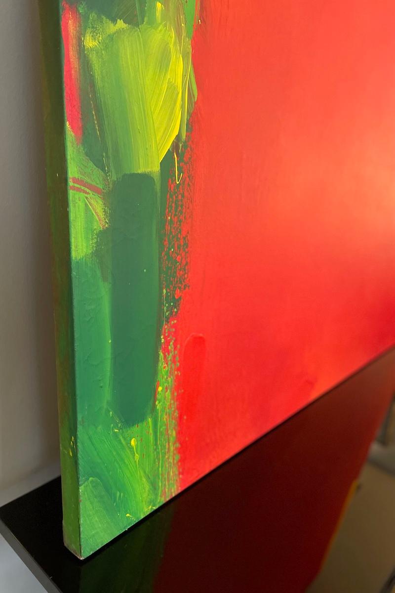 Italian 2002 Painting Signed by Sergio Piccoli, titled “Rosso Amore” For Sale