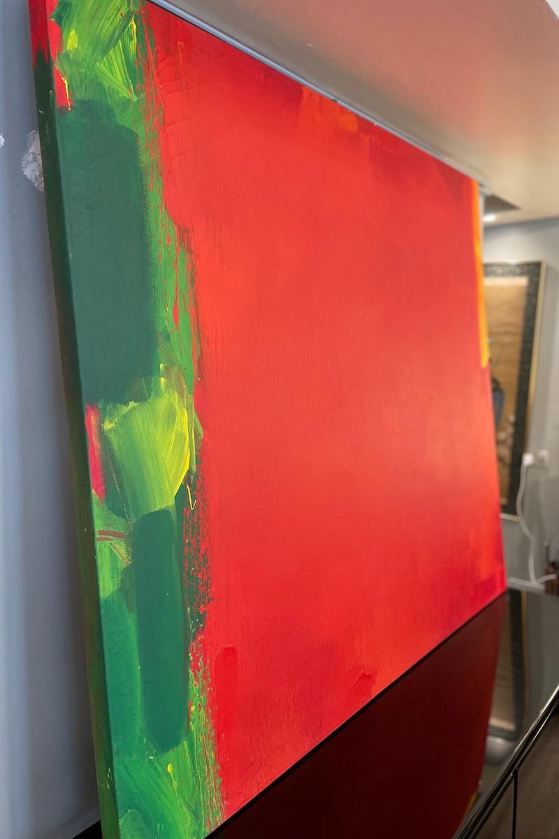 Contemporary 2002 Painting Signed by Sergio Piccoli, titled “Rosso Amore” For Sale