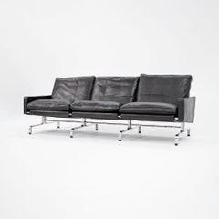 2002 Poul Kjaerholm for Fritz Hansen PK31 Canapé trois places en cuir noir