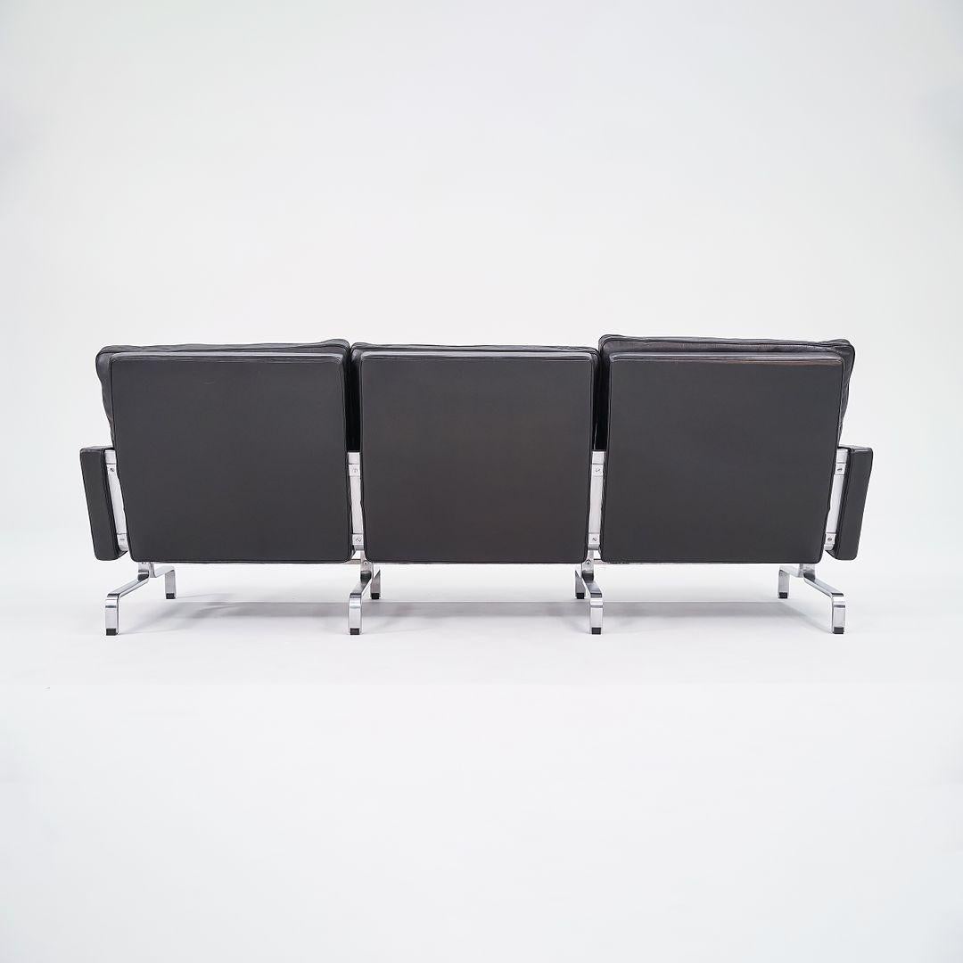 2002 Poul Kjaerholm für Fritz Hansen PK31 Dreisitzer-Sofa aus schwarzem Leder (Europäisch) im Angebot