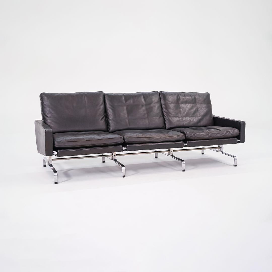 2002 Poul Kjaerholm for Fritz Hansen PK31 Canapé trois places en cuir noir Bon état - En vente à Philadelphia, PA