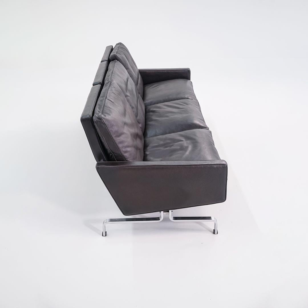 2002 Poul Kjaerholm für Fritz Hansen PK31 Dreisitzer-Sofa aus schwarzem Leder im Zustand „Gut“ im Angebot in Philadelphia, PA