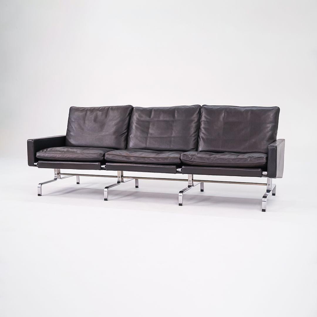 XXIe siècle et contemporain 2002 Poul Kjaerholm for Fritz Hansen PK31 Canapé trois places en cuir noir en vente