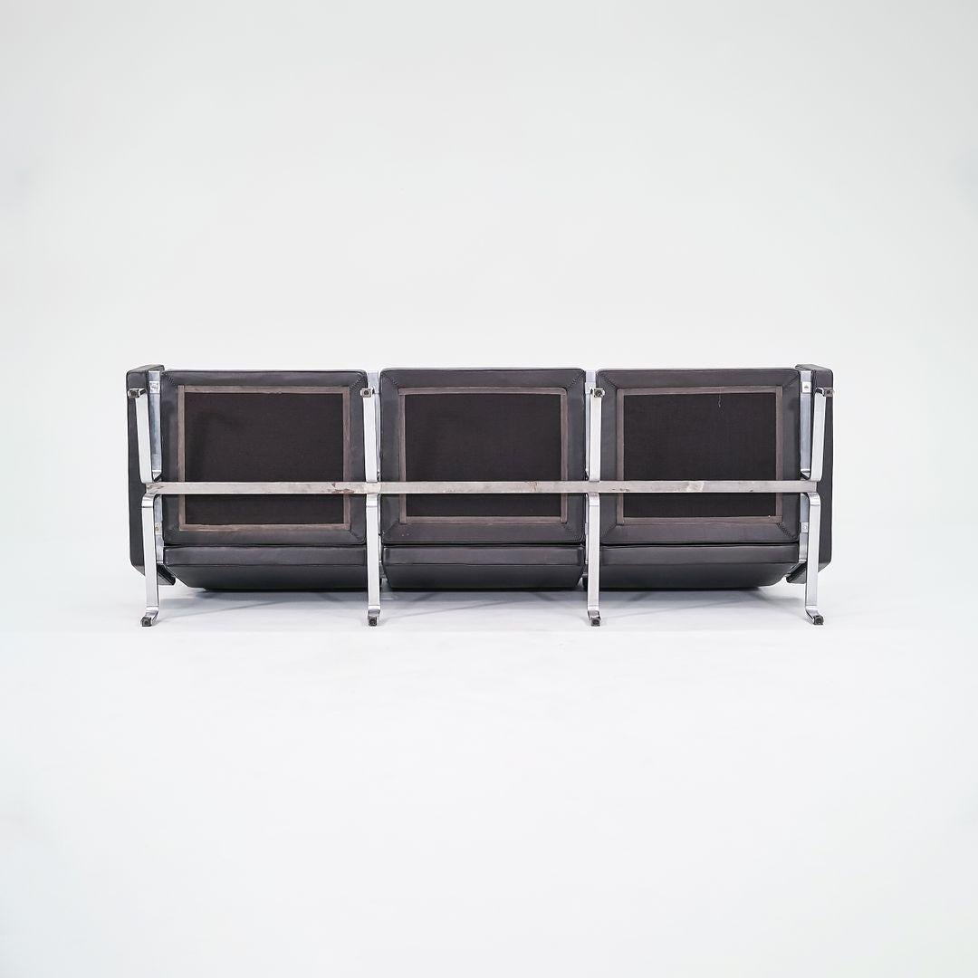 2002 Poul Kjaerholm für Fritz Hansen PK31 Dreisitzer-Sofa aus schwarzem Leder (21. Jahrhundert und zeitgenössisch) im Angebot