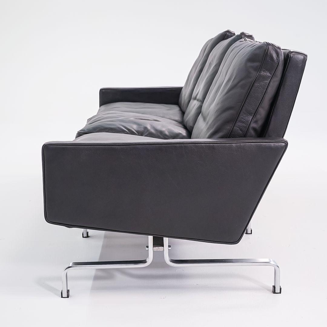 2002 Poul Kjaerholm für Fritz Hansen PK31 Dreisitzer-Sofa aus schwarzem Leder im Angebot 2