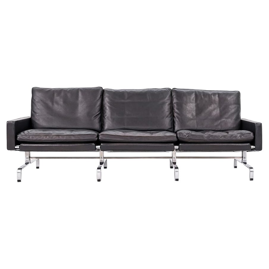 2002 Poul Kjaerholm for Fritz Hansen PK31 Canapé trois places en cuir noir