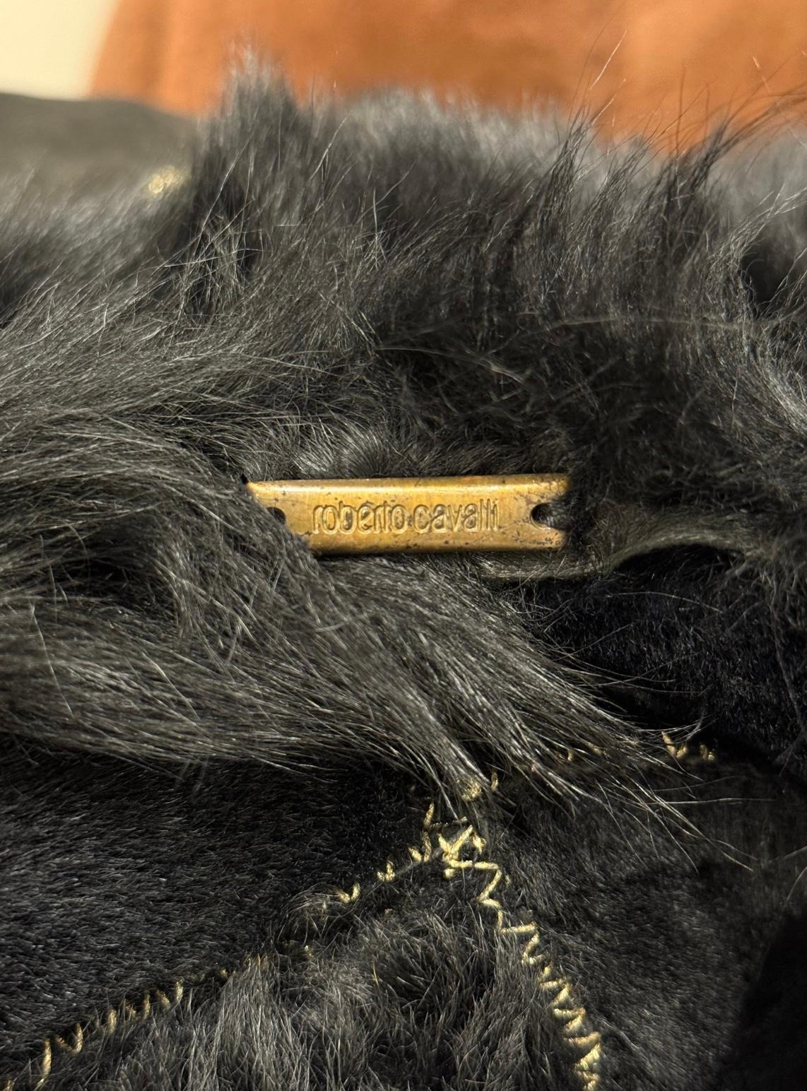 2002 Roberto Cavalli - Veste ajustée en shearling avec col en fourrure véritable en vente 4